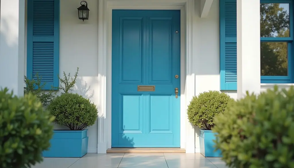 image of blue front door on home