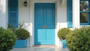image of blue front door on home